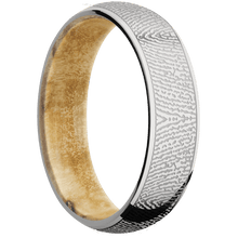 14K White Gold + Polish Finish + Boxelder Burl