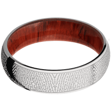 10K White Gold + Polish Finish + Padauk