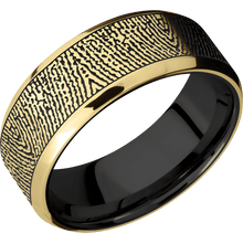 18K Yellow Gold + Bead , Polish Finish + Zirconium