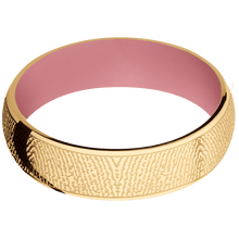 14K Yellow Gold + Polish Finish + Bazooka Pink