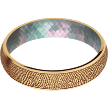 14K Yellow Gold + Satin Finish + Black Mother of Pearl