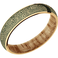 14K Yellow Gold + Polish Finish + Natural Oak