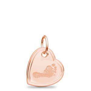 14k Rose Gold Offset Heart Charm