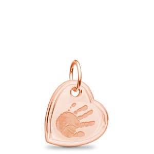 14k Rose Gold Offset Heart Charm