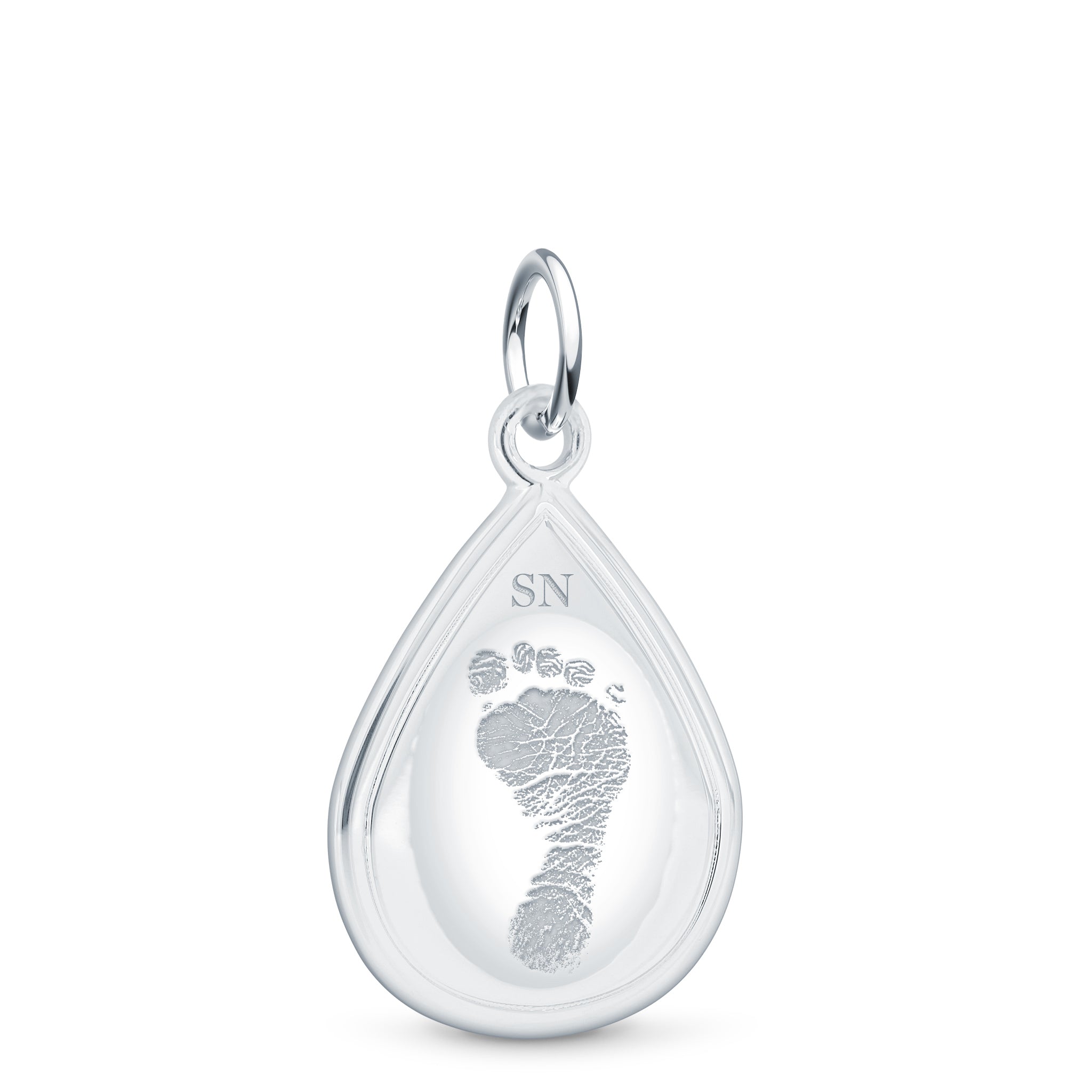 Dual Print Sterling Silver Tear Drop Charm – LegacyTouch