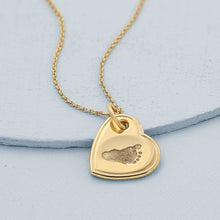 14k Yellow Gold Offset Heart Charm