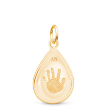 Dual Print 14k Yellow Gold Tear Drop Charm