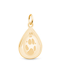 Dual Print 14k Yellow Gold Tear Drop Charm