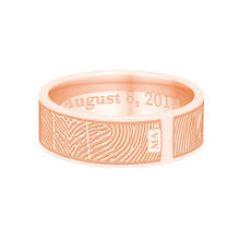 Dual Print 6mm Rose Gold Flat Fingerprint Ring