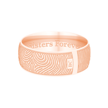 Dual Print 8mm Rose Gold Half-Round Fingerprint Ring