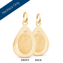 Dual Print 14k Yellow Gold Tear Drop Charm