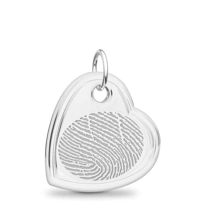 14k White Gold Offset Heart Pendant