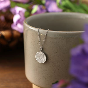 Sterling Silver Disc Charm with Necklace Chain