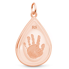 Dual Print 14k Rose Gold Tear Drop Pendant