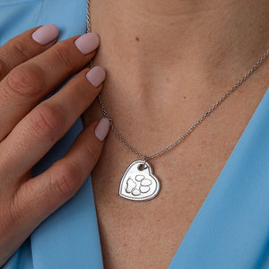 Sterling Silver Offset Heart Pendant