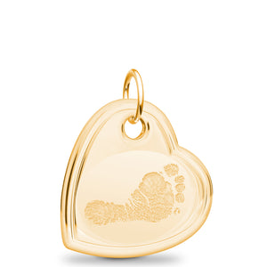 14k Yellow Gold Offset Heart Pendant