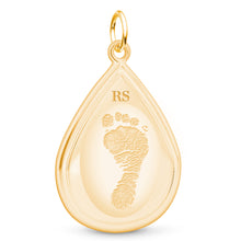 Dual Print 14k Yellow Gold Tear Drop Pendant