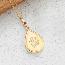 Dual Print 14k Yellow Gold Tear Drop Pendant