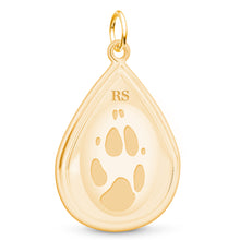Dual Print 14k Yellow Gold Tear Drop Pendant