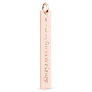 14k Rose Gold Vertical Bar Pendant