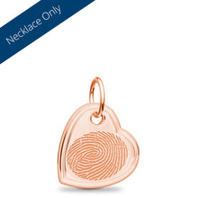 14k Rose Gold Fingerprint Jewelry Offset Heart Charm