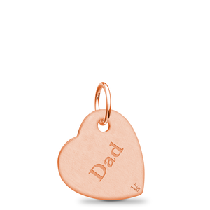 14k Rose Gold Fingerprint Jewelry Offset Heart Charm