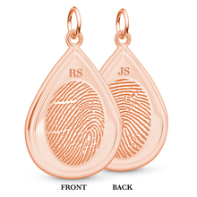 Dual Print 14k Rose Gold Tear Drop Pendant