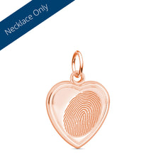 14k Rose Gold Fingerprint Jewelry Vertical Heart Charm