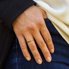 14k Yellow Gold 4mm Flat Fingerprint Ring