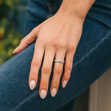Sterling Silver 4mm Half Round Fingerprint Ring