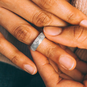Sterling Silver 6mm Half Round Fingerprint Ring