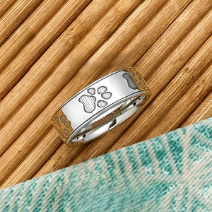 Stainless Steel 7mm Flat Fingerprint Ring