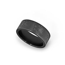 Matte Black Titanium 8mm Flat Fingerprint Ring