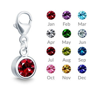 Sterling Silver Birthstone Charm For Bracelet