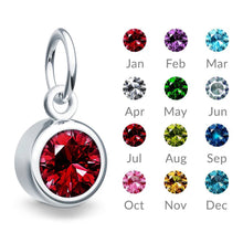 Sterling Silver Birthstone Charm For Necklace
