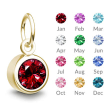 14k Yellow Gold Birthstone Charm For Necklace