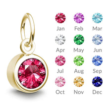 14k Yellow Gold Birthstone Charm For Necklace