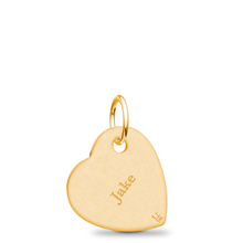14k Yellow Gold Offset Heart Charm