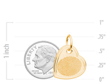 14k Yellow Gold Offset Heart Charm