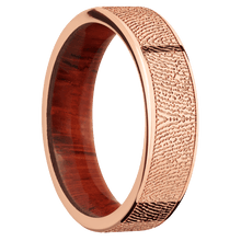 14K Rose Gold + Polish Finish + Padauk
