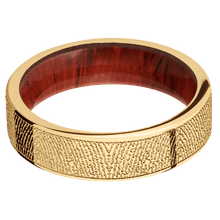 14K Yellow Gold + Polish Finish + Padauk
