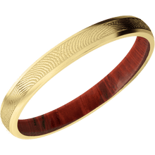 10K Yellow Gold + Satin Finish + Padauk