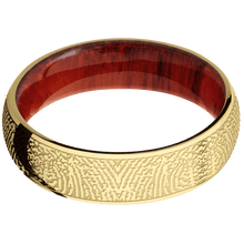 14K Yellow Gold + Polish Finish + Padauk