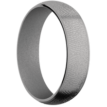10K White Gold + Sand Finish + Crushed Silver
