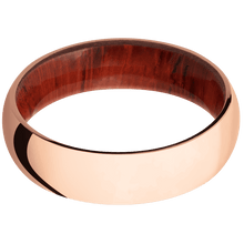 14K Rose Gold + Polish Finish + Padauk