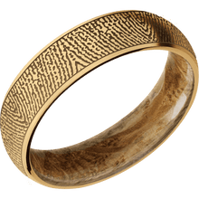 10K Yellow Gold + Satin Finish + Whiskey Barrel