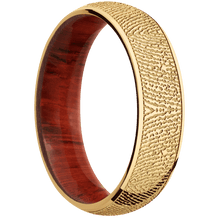 14K Yellow Gold + Polish Finish + Padauk