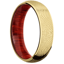 10K Yellow Gold + Polish Finish + Padauk