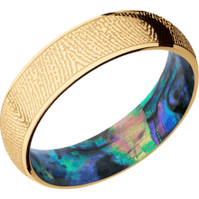 10K Yellow Gold + Polish Finish + Abalone