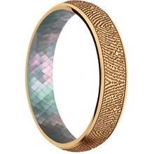 14K Yellow Gold + Satin Finish + Black Mother of Pearl